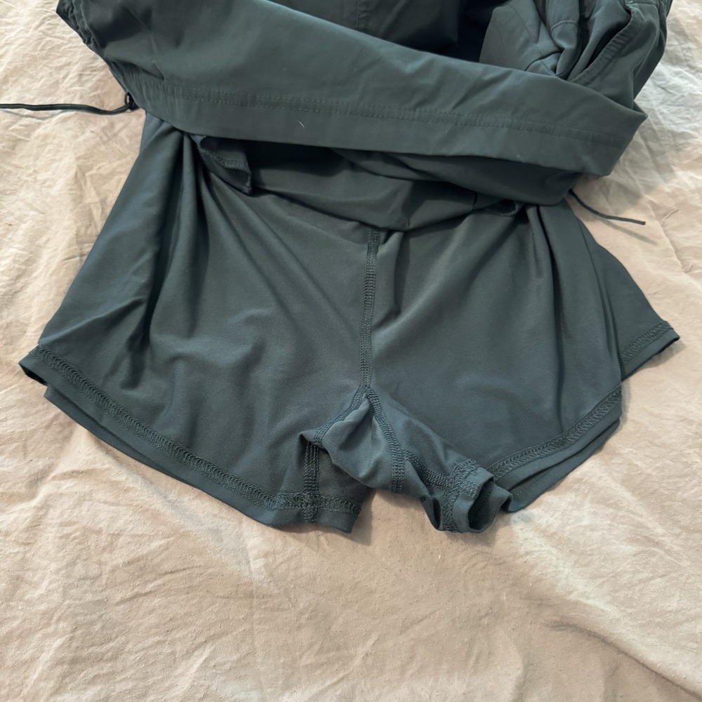 Columbia Womens Large Skort Teal Green Outdoor Casual Ruched Cinch Anytime - Picture 3 of 7
